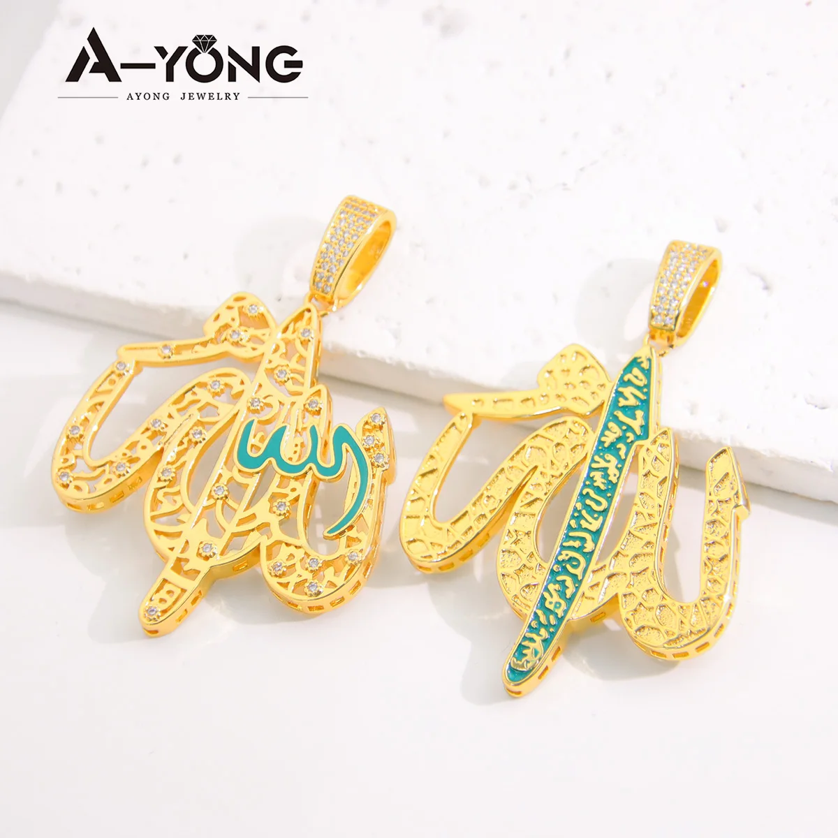 Middle Eastern Muslim Ethnic Pendant 18k Gold Plated Dubai Fashion Necklace Pendants Oman Women Event Party Lucky Jewelry thumbnail 5