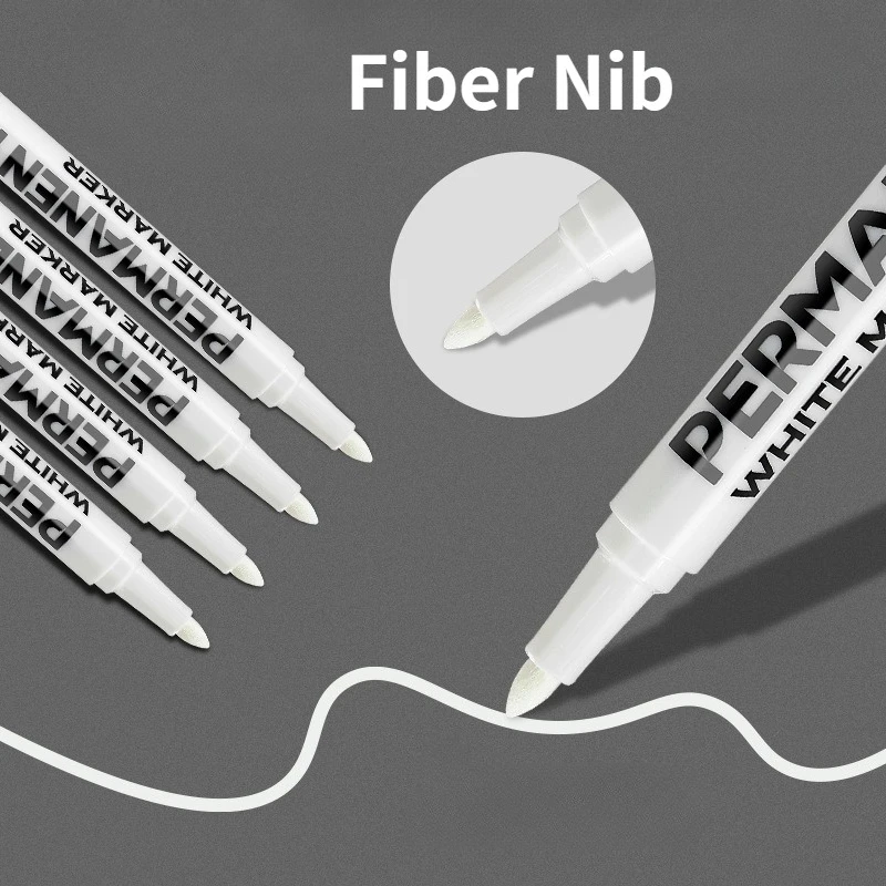 1/3/6Pcs White Marker Pens Acrylic Paint Pen for Rock Ceramic Glass Tire Metal Canvas Waterproof Painting White Marker thumbnail 4