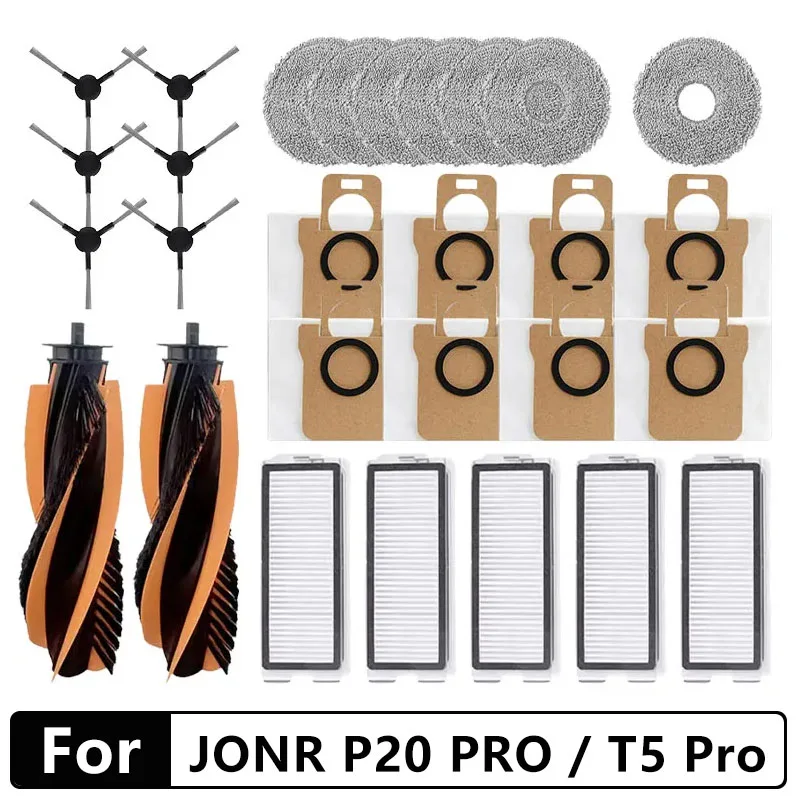 for Jonr P20 pro T5 pro Robot Vacuum Cleaner Accessories Main Side Brush HEPA Filter Mop Cloth Replacement Home Cleaning