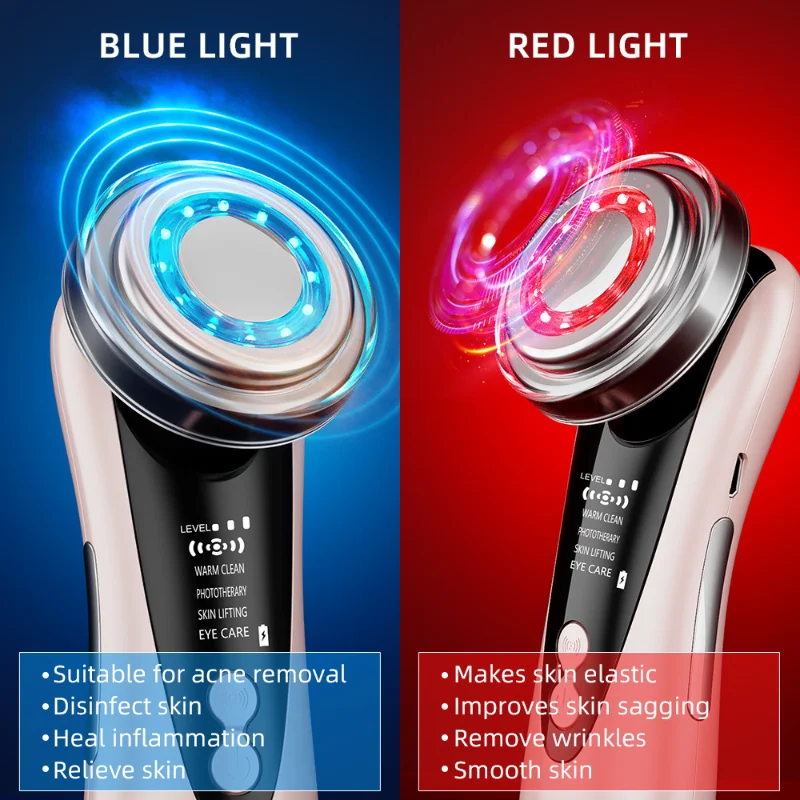 EMS Facial Massager LED Light therapy Sonic Ion Vibration Skin Tightening Face Lifting Anti Wrinkle Beauty Device Skin Care Tool thumbnail 4