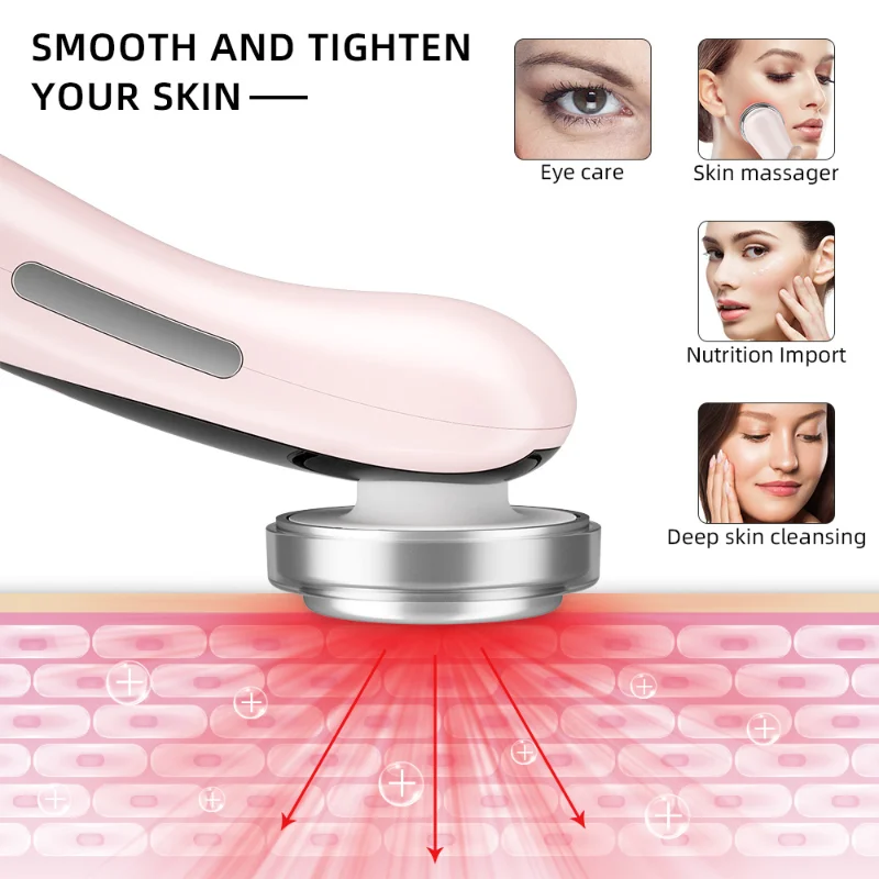 EMS Facial Massager LED Light therapy Sonic Ion Vibration Skin Tightening Face Lifting Anti Wrinkle Beauty Device Skin Care Tool thumbnail 5