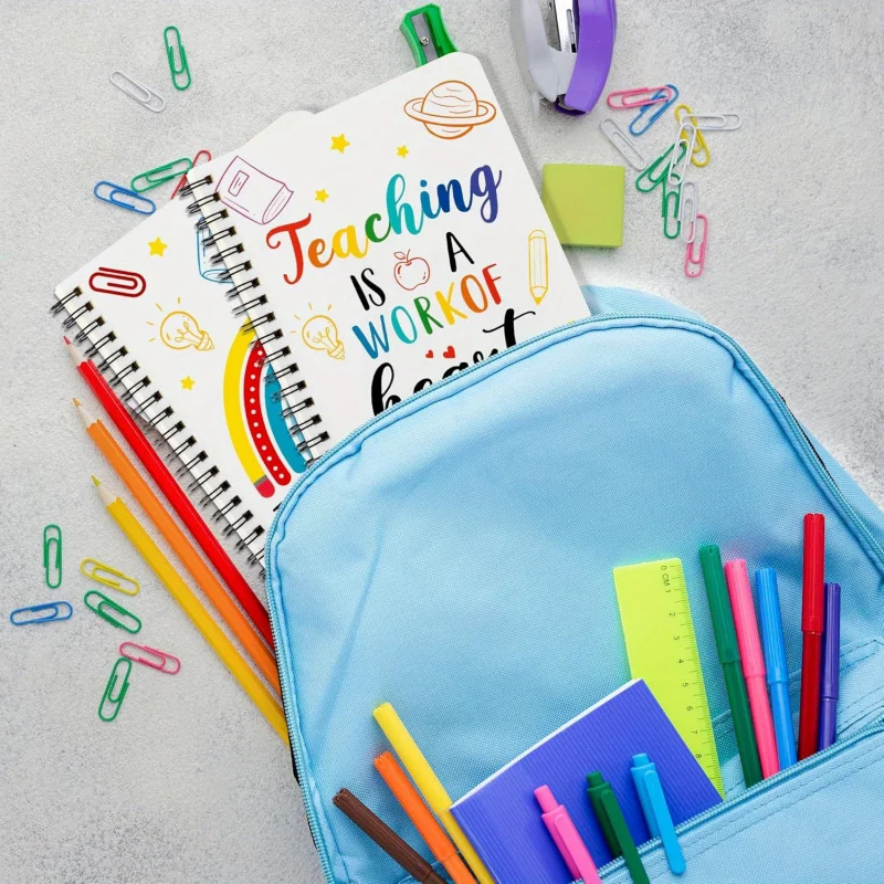 2 A5 Teacher Spiral Notebooks, Teacher Appreciation Notebooks, Hardcover Journals, Writing Notebooks, School Office Supplies thumbnail 5