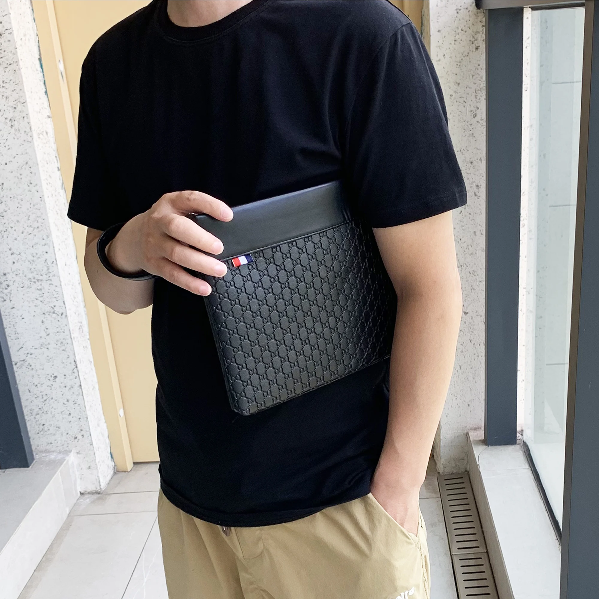 Luxury Designer Men's Clutch Bag High Quality PU Leather Day Money Pouch Casual Male Passport Cardholder Case Phone Handbag thumbnail 2