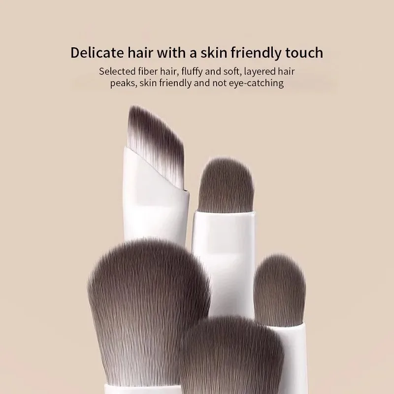 5/8/10Pcs Natural Eye Makeup Brushes Set Detail Eyeshadow Brush Makeup Brush White Ultra Soft Eyeshadow Eyeliner Makeup Tool thumbnail 6