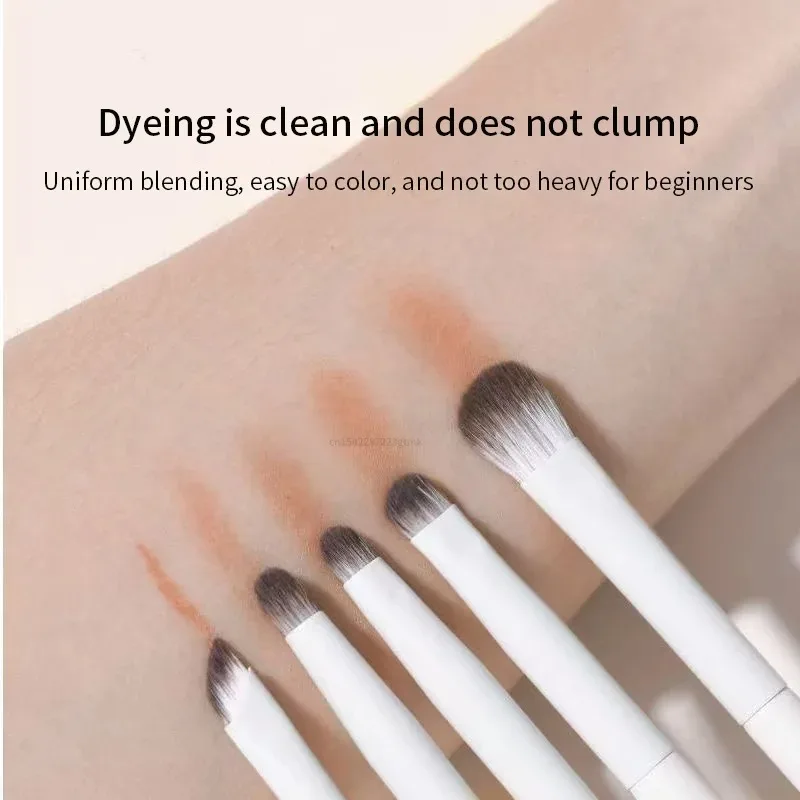 5/8/10Pcs Natural Eye Makeup Brushes Set Detail Eyeshadow Brush Makeup Brush White Ultra Soft Eyeshadow Eyeliner Makeup Tool thumbnail 3