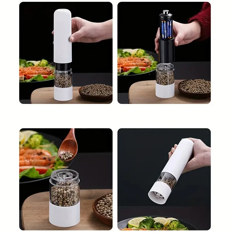 Electric Salt and Pepper Grinder Set - Automatic Spice Grinder, Adjustable Coarseness - Perfect for Cooking and Grilling! thumbnail 4