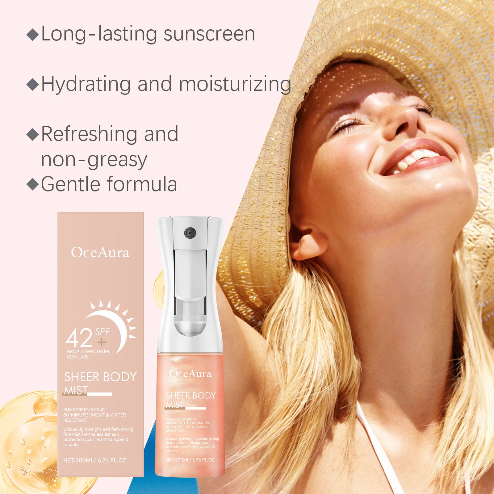 Refreshing Sunscreen Spray Body Sun Block Isolation Mist Long Lasting UV Protector Summer Outdoor Brightening Moisturizer Serum thumbnail 3