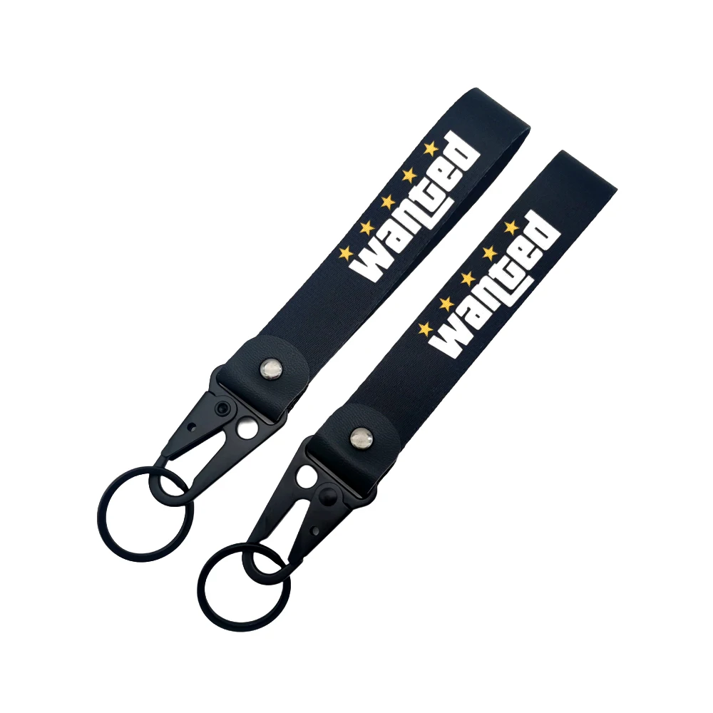 JDM Style Car Keychain Hokkaido Gift Keyring Auto Motorcycle Wanted Key Steel Spring Clip Key Starp Key Pendant Accessories