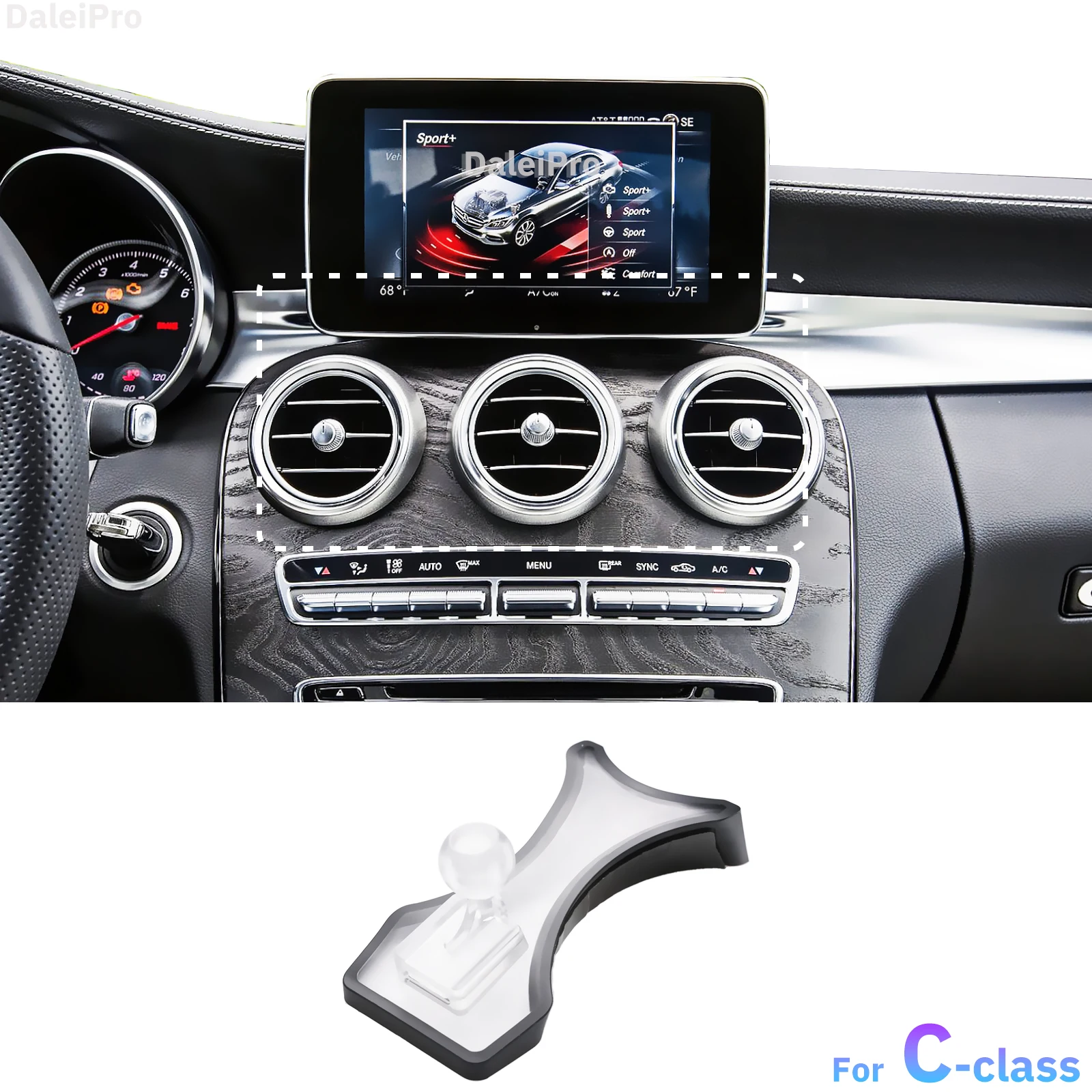 For Mercedes-Benz C Class W205 2015 2016-2021 Special Car Phone Holder Base Wireless Charging Holder Car MagSafe Holder Charger thumbnail 2