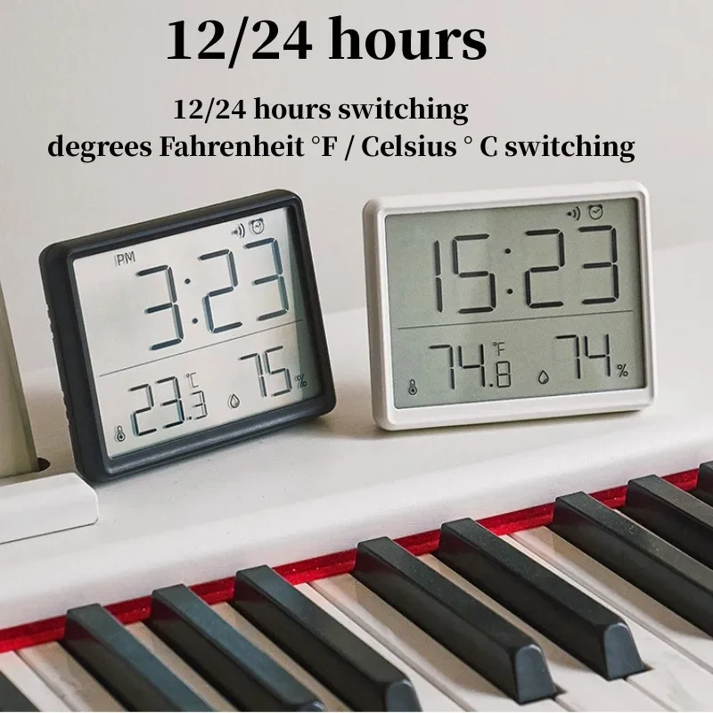 Magnetic LCD Digital Clock Wall Mounted 3.7Inch Refrigerator wall Alarm Clock Ultra Thin Desk Clock for Bedside Living Room thumbnail 5