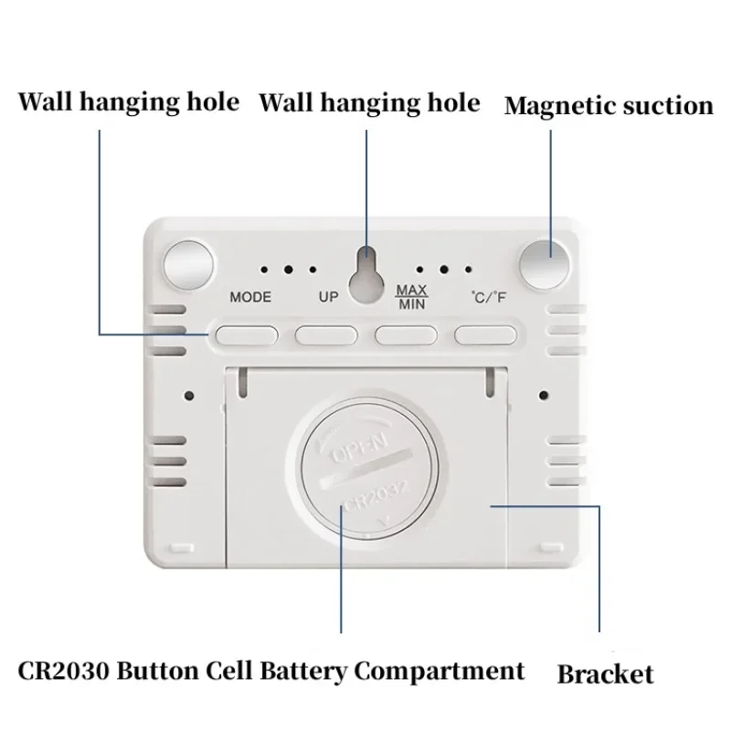 Magnetic LCD Digital Clock Wall Mounted 3.7Inch Refrigerator wall Alarm Clock Ultra Thin Desk Clock for Bedside Living Room thumbnail 3