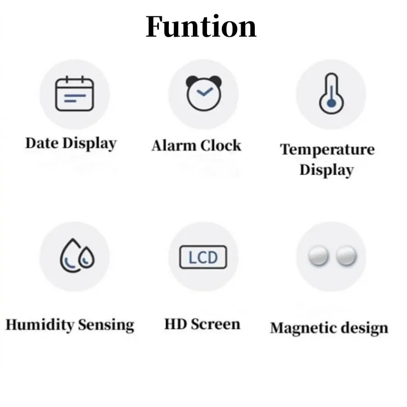 Magnetic LCD Digital Clock Wall Mounted 3.7Inch Refrigerator wall Alarm Clock Ultra Thin Desk Clock for Bedside Living Room thumbnail 6