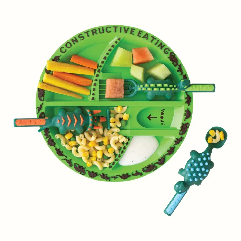 Fun Dinosaur Tableware Sets Children Tableware Set Bulldozer Excavator Spoon Fork Knife Shovel Dining Tool Suit BPA Free