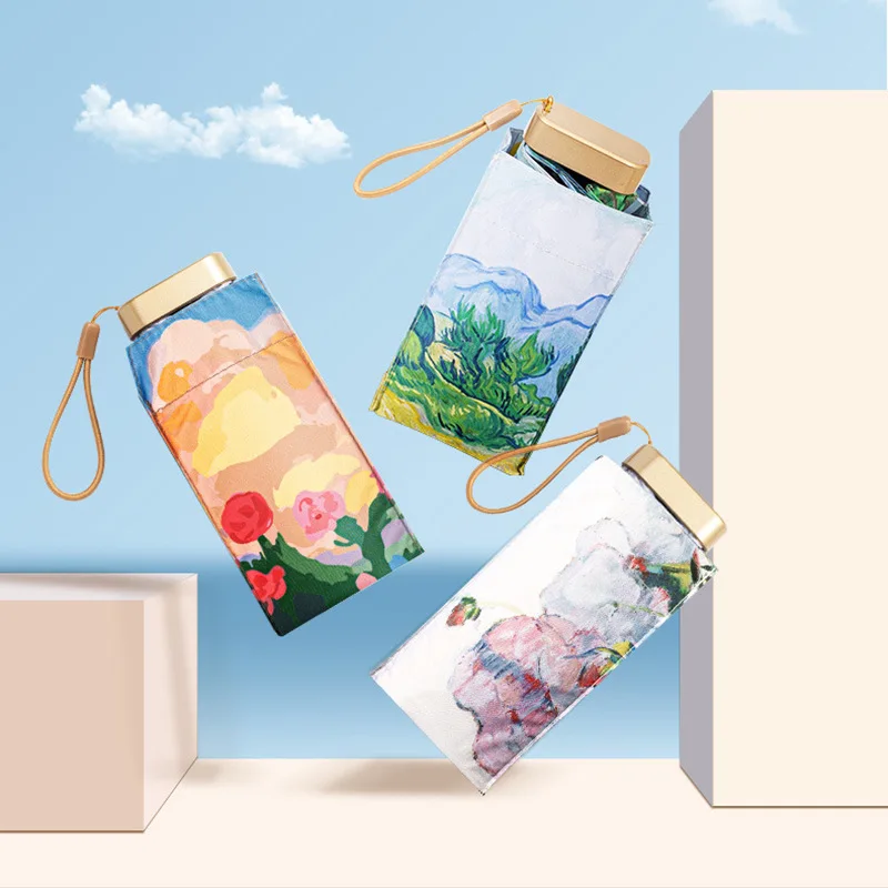Compact Travel Mini Umbrella Uv Protection Capsule Umbrella 3/6 Fold Ultra Lightweight Sunshade Umbrellas Protable Manual