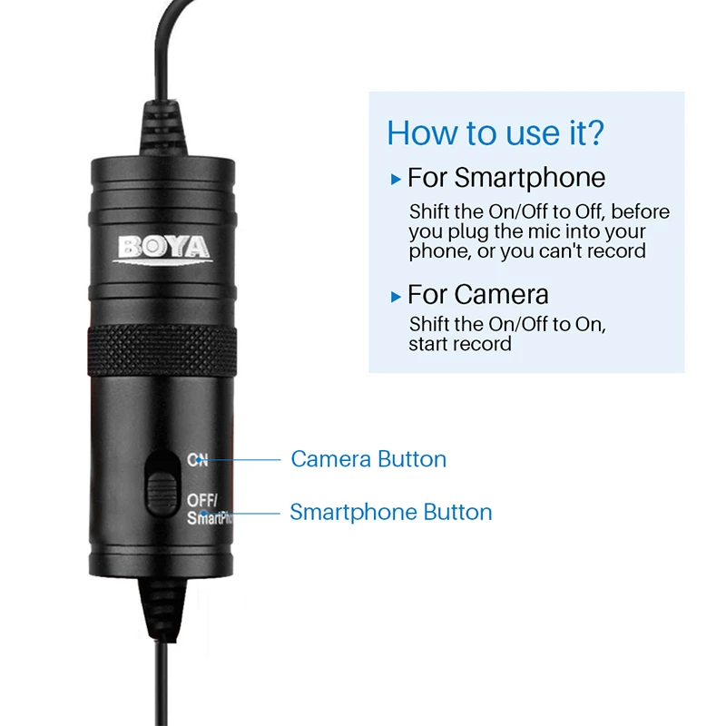 BOYA BY-M1 6m Professional Condenser Lavalier Lapel Microphone for PC Computer Laptop Smartphone iPhone DSLR Youtube Streaming thumbnail 5