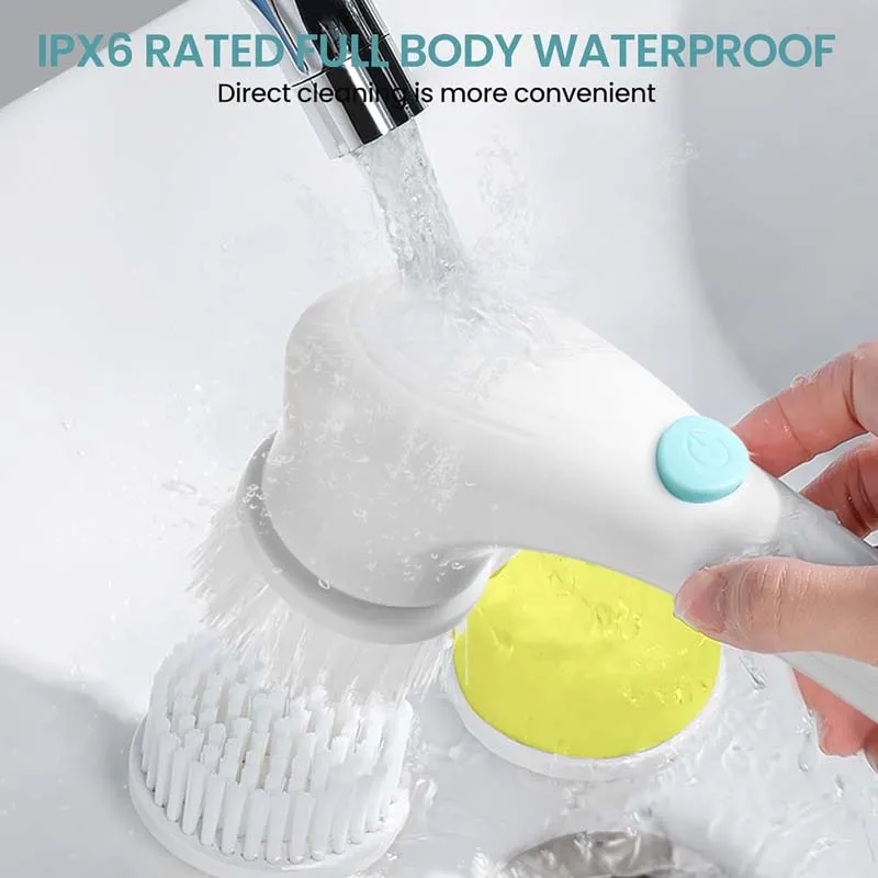 Usb Rechargeable Kitchen Dish Washing Brush Sink Cleaner Bathroom Bathtub Clean Brush Spin Scrubber Electric Cleaning Brush thumbnail 3