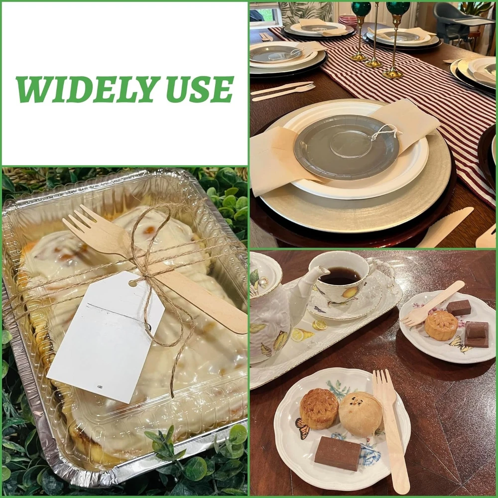 50-500Pcs Disposable Wooden Spoon Fork Knife Cutlery Set 16cm/14cm Wooden Tableware for Fruit Picnic Wedding Party Dessert Cake thumbnail 5