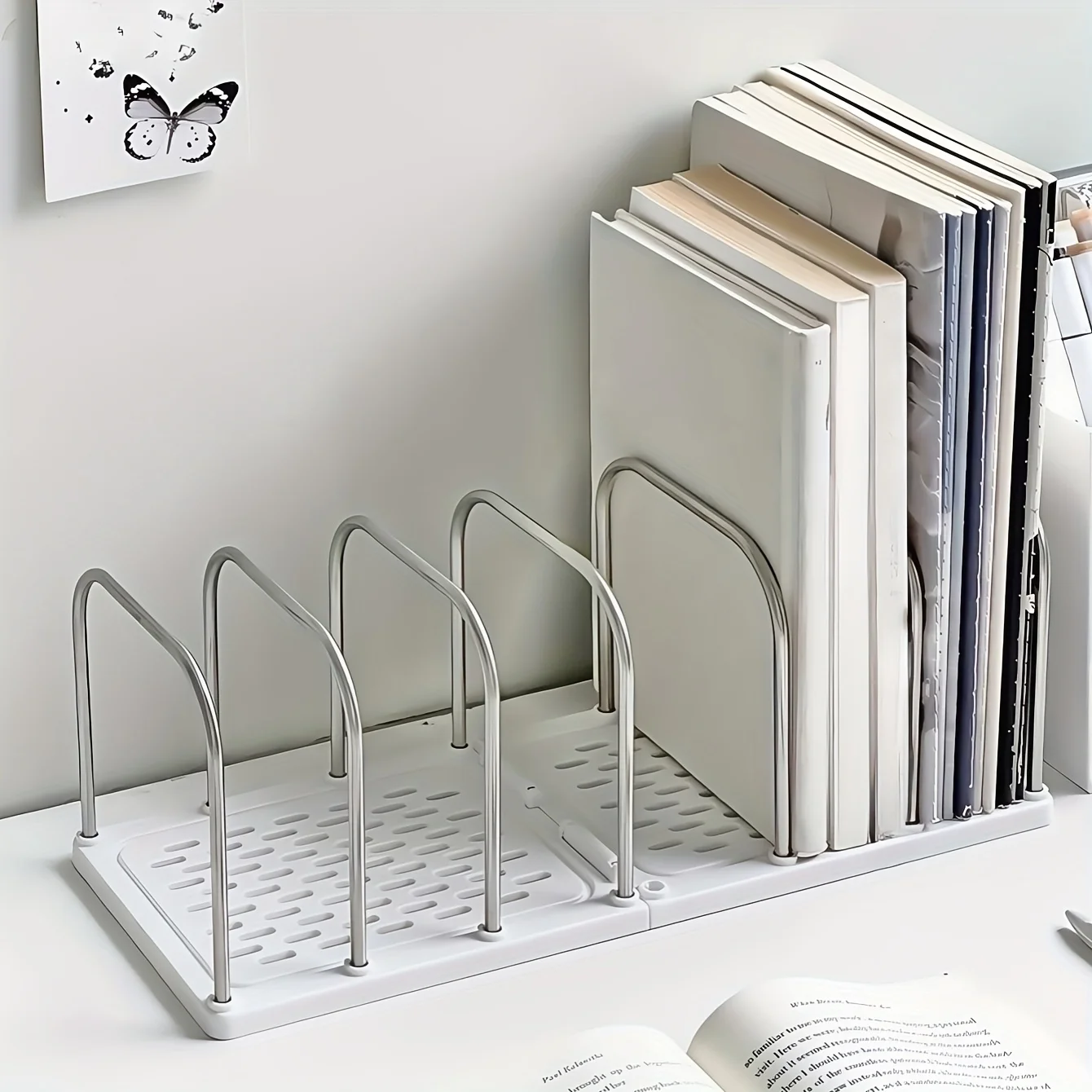 1PCS Modern minimalist office desktop storage rack, divided vertical small book stand, suitable for storing files, books, etc. thumbnail 5