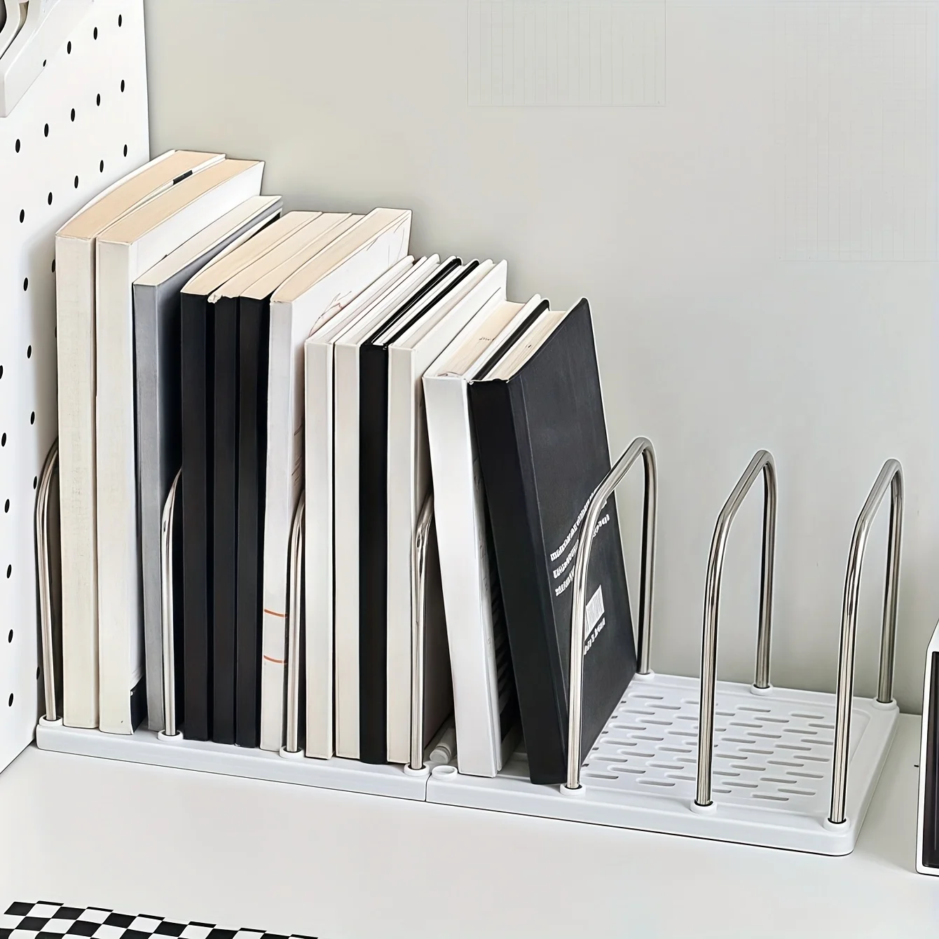 1PCS Modern minimalist office desktop storage rack, divided vertical small book stand, suitable for storing files, books, etc. thumbnail 2