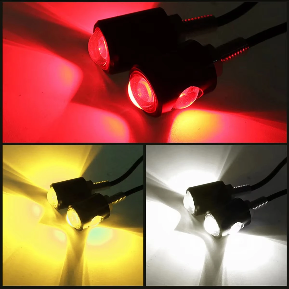 2PCS Motorcycle LED Eagle Eye Light Turn Signal Indicator Super Bright Led Motorbike Auto Rear Tail Brake Lamp Fog Driving Light thumbnail 4
