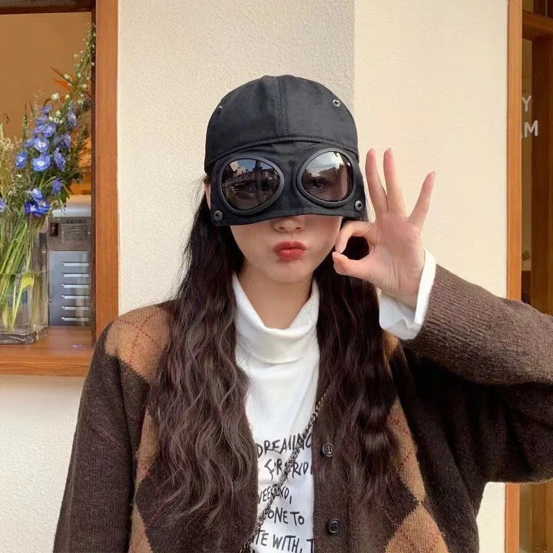 New Fashion Aviator Hat Summer Personality Glasses Baseball Cap Female Unisex Sunglasses Male Cap Baseballcap Boys Cap thumbnail 3