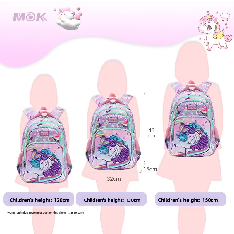 Cartoon Unicorn 3 Piece Set School Bags For Girls Boys Kids Space Backpack Primary School Students Backpack With lunch box thumbnail 3