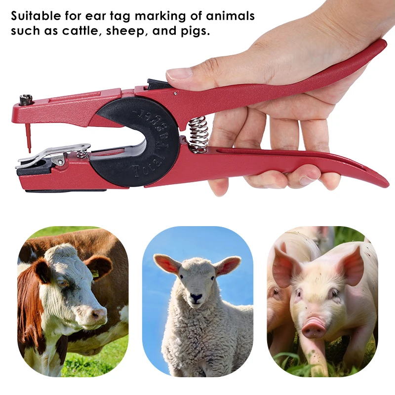 1 Pcs Ear Tag Pliers And 5Pcs Pins Animal Control Device Green Metal Ear Thorn Tongs Swine Cow Sheep Rabbit Identification Tool thumbnail 2