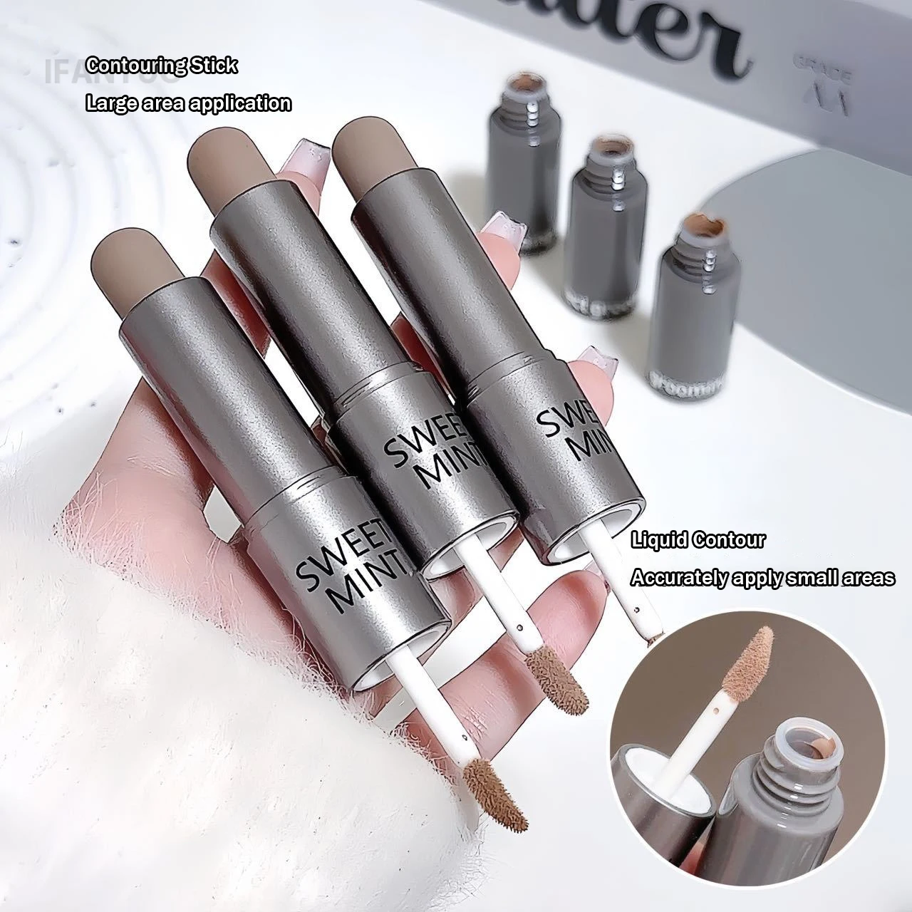 Moisturizing Matte Concealer Contour Stick Smooth Lasting 3D Nose Shadow Waterproof Face Highlight Brighten Contour Makeup thumbnail 2