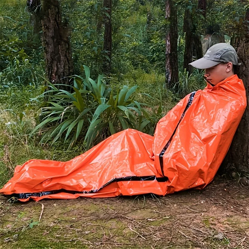 Portable Waterproof Emergency Survival Sleeping Bag Outdoor Camping Travel Safety Survival Tools First Aid Kit Mylar Blanket thumbnail 2