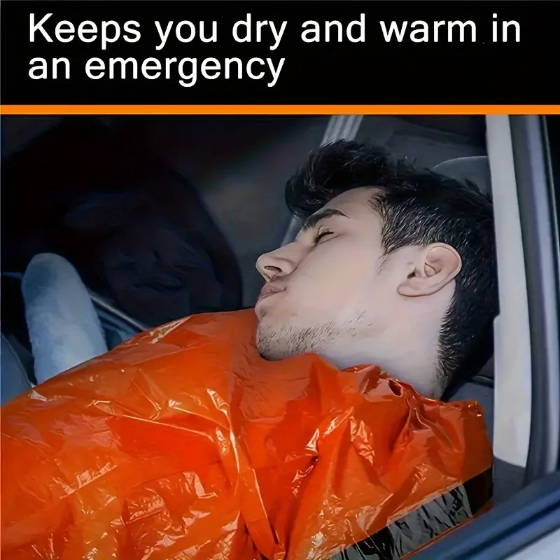 Portable Waterproof Emergency Survival Sleeping Bag Outdoor Camping Travel Safety Survival Tools First Aid Kit Mylar Blanket thumbnail 3