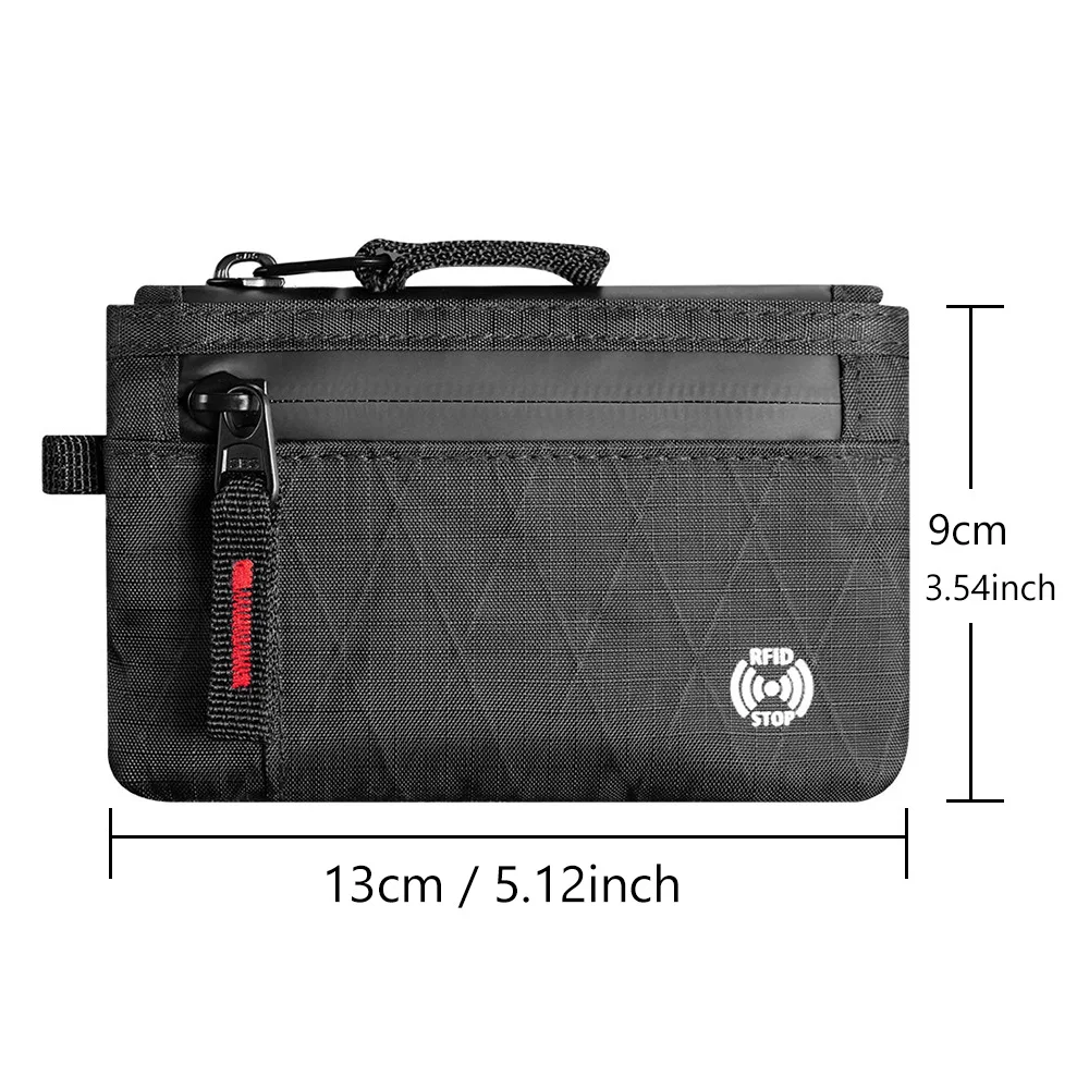 Zipper Rfid Wallet Mini Coin Purse Women Men's Nylon Short Wallet Retro Key Card Holder Small Money Bag Trend Youth Mini Handbag thumbnail 6