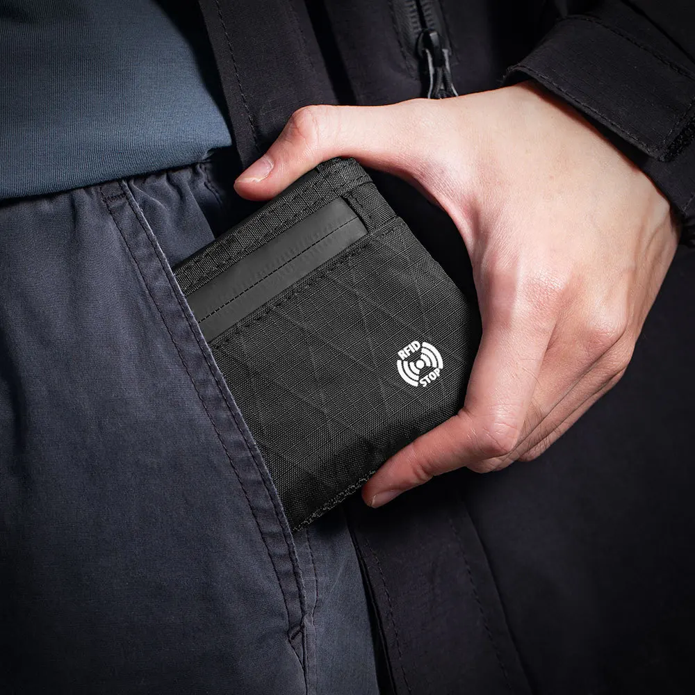 Zipper Rfid Wallet Mini Coin Purse Women Men's Nylon Short Wallet Retro Key Card Holder Small Money Bag Trend Youth Mini Handbag thumbnail 3