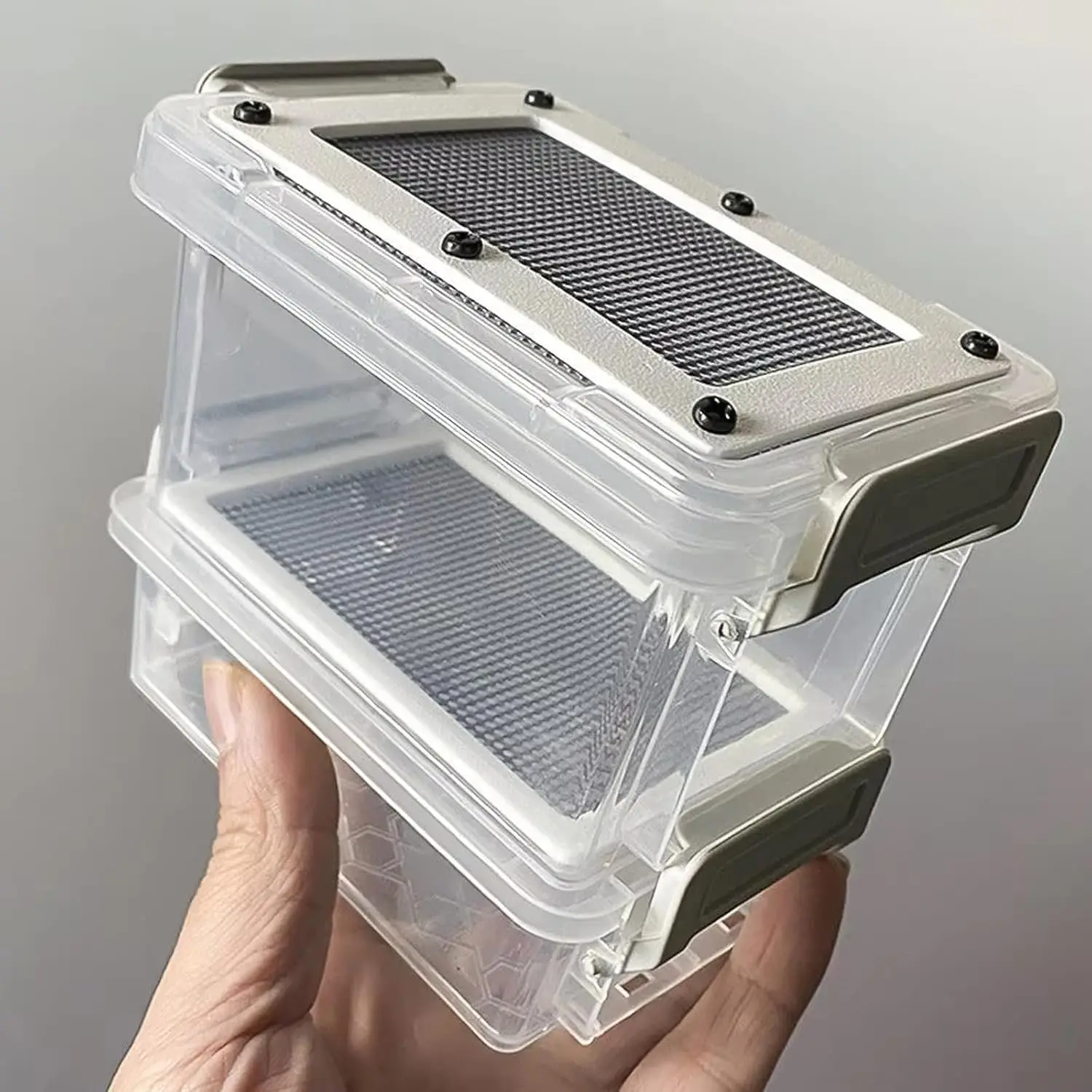 Reptile Feeding Box Transparentk Acrylic Reptile Feeder Food Storage for Lizards Chameleons Mealworms Crickets Dubia Cockroaches thumbnail 3