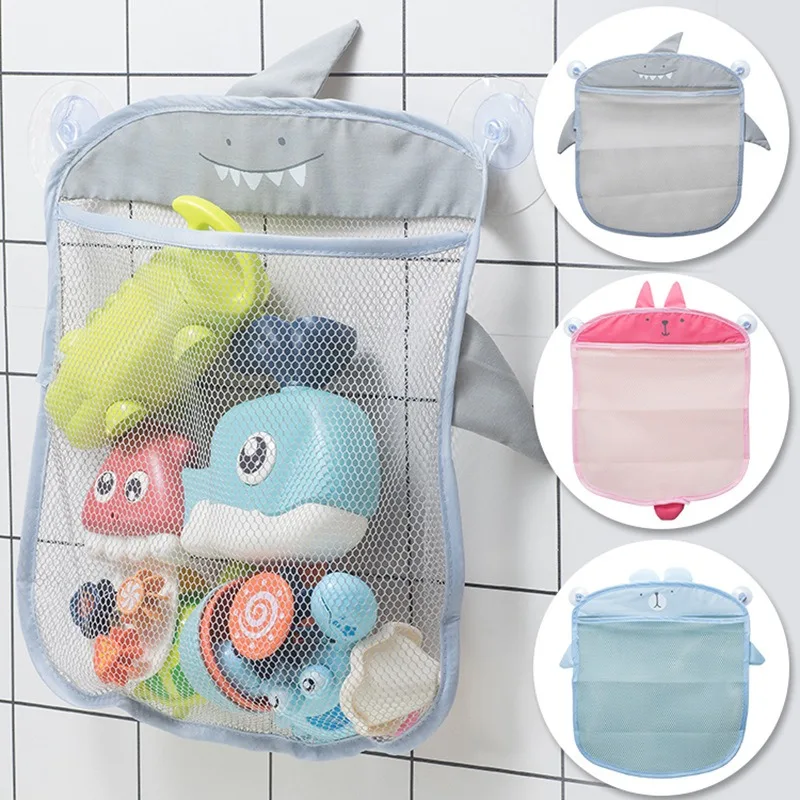 Mesh Baby Bath Toy Storage Bags Sucker Design Baby Bath Organizers for Bathtub Toys Cartoon Animal Cloth Sand Toys Storage Net