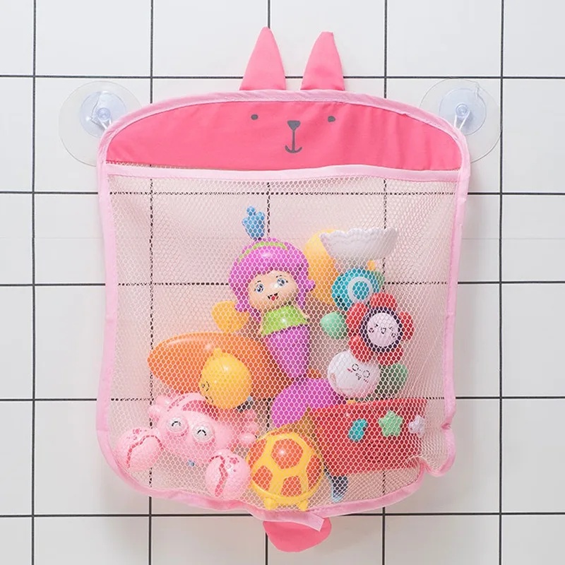 Mesh Baby Bath Toy Storage Bags Sucker Design Baby Bath Organizers for Bathtub Toys Cartoon Animal Cloth Sand Toys Storage Net thumbnail 3
