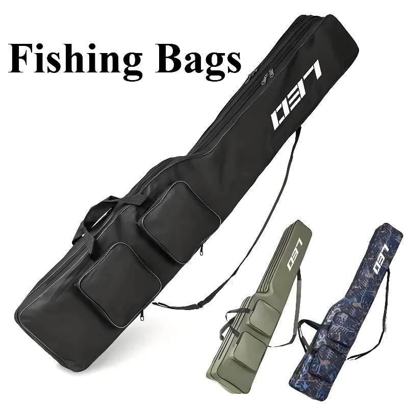 1.3m 2-layer Foldable Large Belly Sea Fishing Bag Portable Large Capacity Fishing Tackle Storage Bag Outdoor Fishing Tool Kit