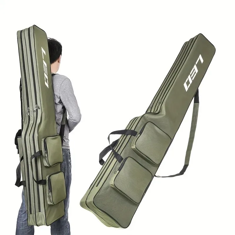 1.3m 2-layer Foldable Large Belly Sea Fishing Bag Portable Large Capacity Fishing Tackle Storage Bag Outdoor Fishing Tool Kit thumbnail 3