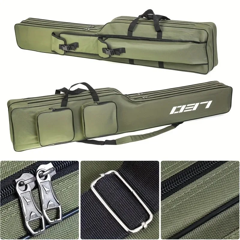 1.3m 2-layer Foldable Large Belly Sea Fishing Bag Portable Large Capacity Fishing Tackle Storage Bag Outdoor Fishing Tool Kit thumbnail 6