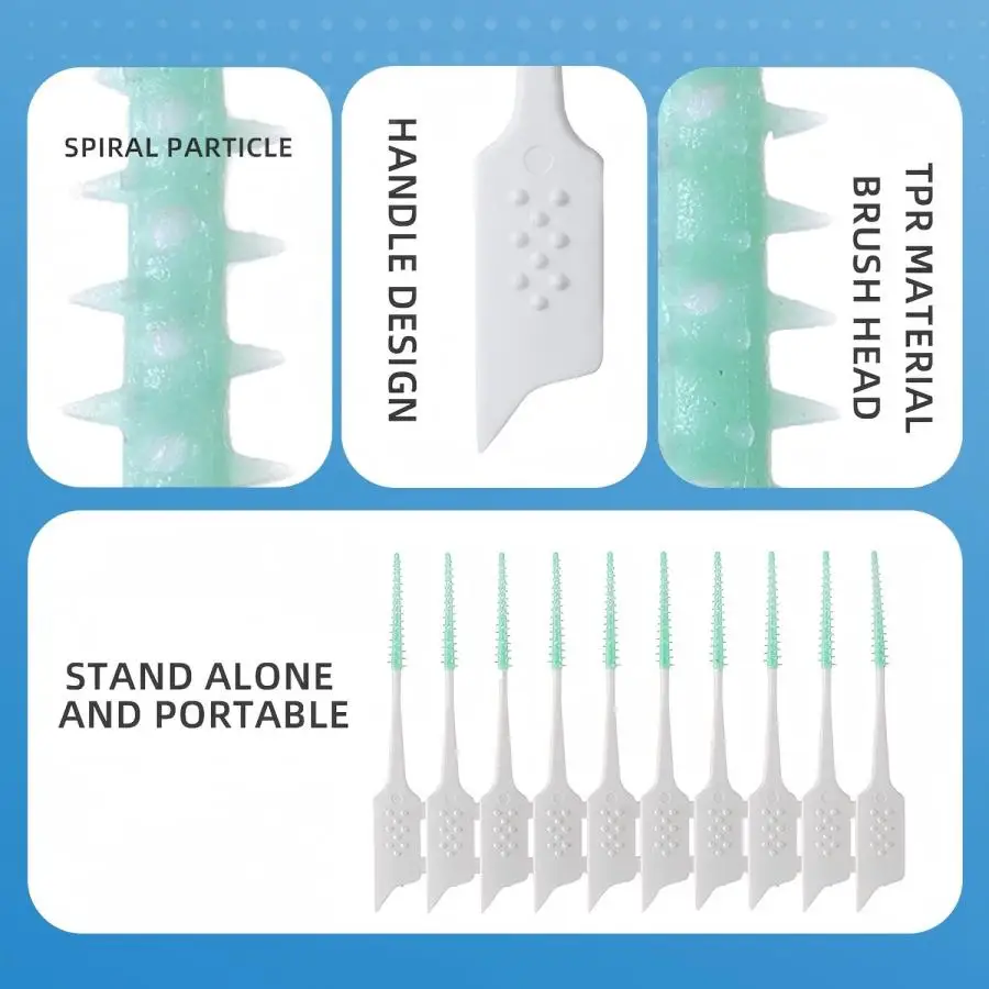 150Pcs/box Interdental Brush Soft Rubber Teeth Cleaning Tools Dental Cleaning Between Teeth Toothbrush Oral Hygiene Care Tools- thumbnail 2