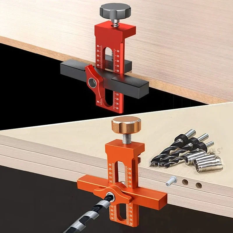 2 in 1 Cabinet Door Installation Positioner, 6/8/10mm Rebounder Punched Mounting Jig Wardrobe Cabinet Door Panel Installation thumbnail 3