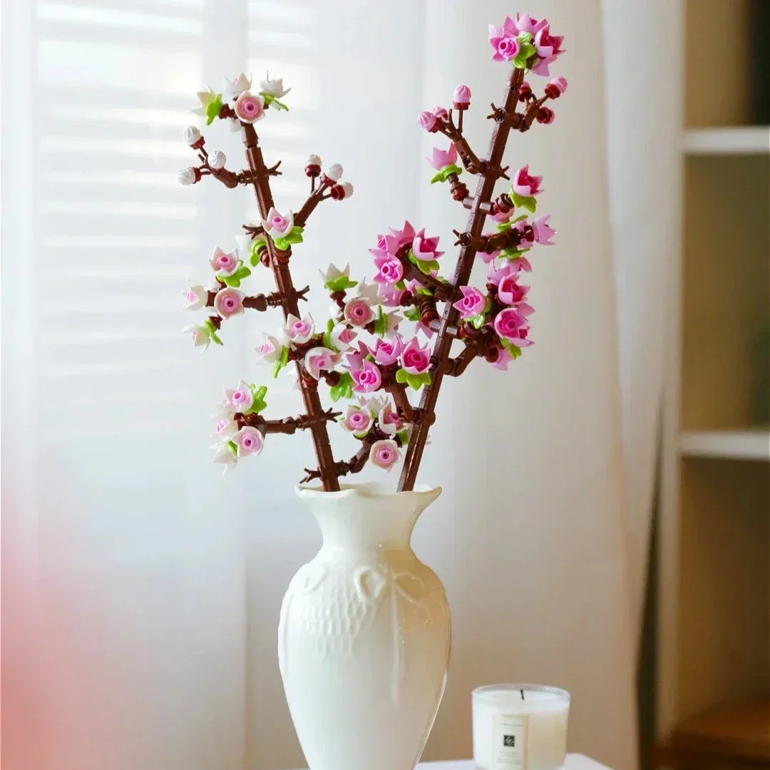 Cherry Blossoms Celebration Gift Buildable Floral for Creative Kids White and Pink Cherry Blossom Flower Gifts for Girls thumbnail 3