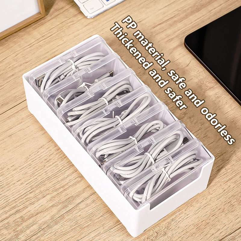 1Set Desk Storage Data Cable Storage Box Cable Organizer Bag Power Charging Cable Management Jewelry Practical Storage New thumbnail 3