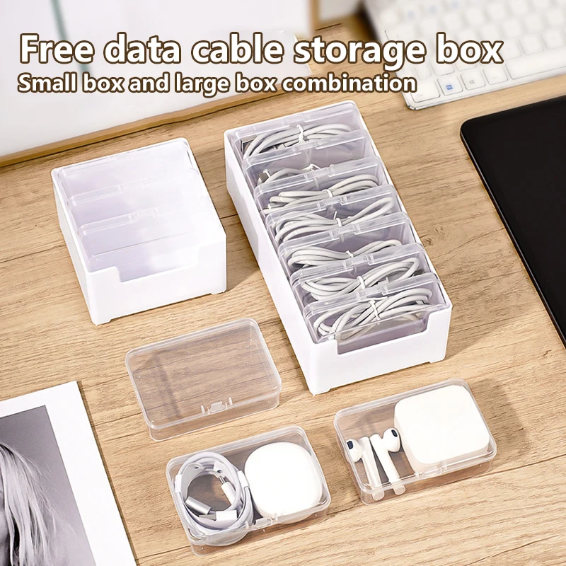 1Set Desk Storage Data Cable Storage Box Cable Organizer Bag Power Charging Cable Management Jewelry Practical Storage New thumbnail 5