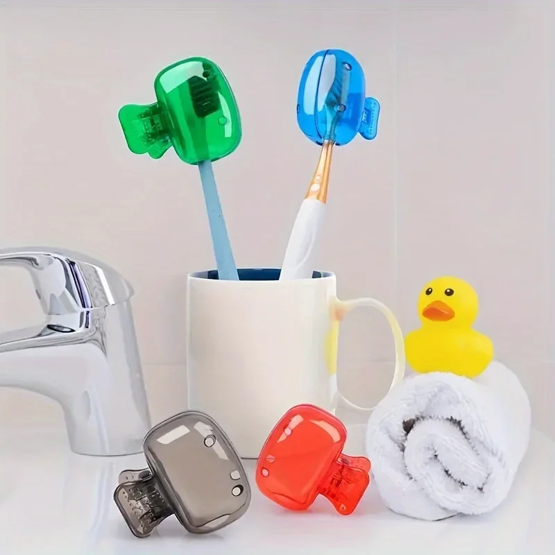 1/2/4/8/10pcPortable Toothbrush Protection Must-have Travel Toothbrush Protective Cap Cute Banana Hiking Camping Brush Cap Case thumbnail 3
