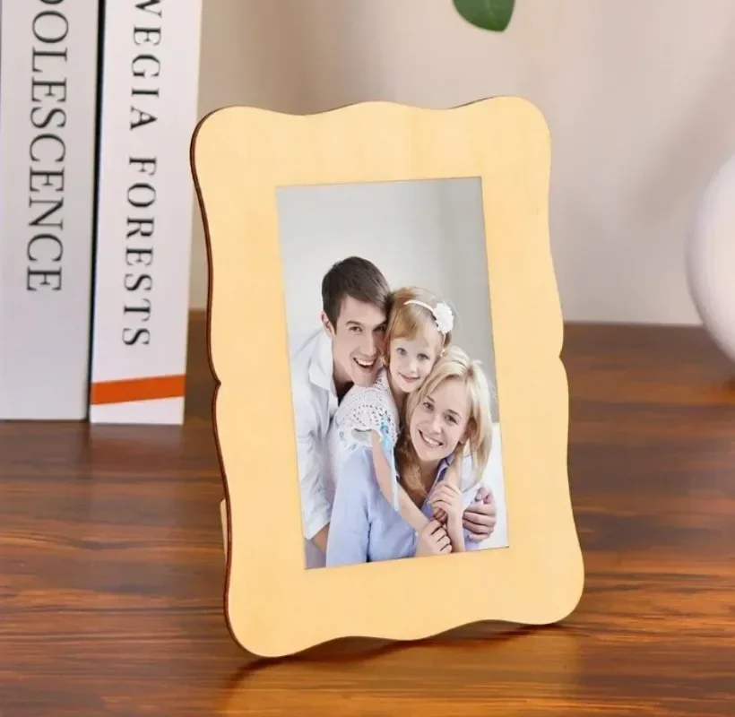 DIY Wood Picture Frames Solid Wood Photo Picture Frames Ornaments Standing Wooden Frames DIY Paintings Crafts Album Decoration thumbnail 3