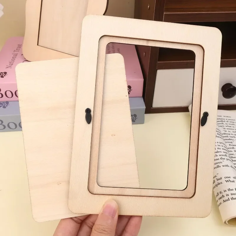 DIY Wood Picture Frames Solid Wood Photo Picture Frames Ornaments Standing Wooden Frames DIY Paintings Crafts Album Decoration thumbnail 4