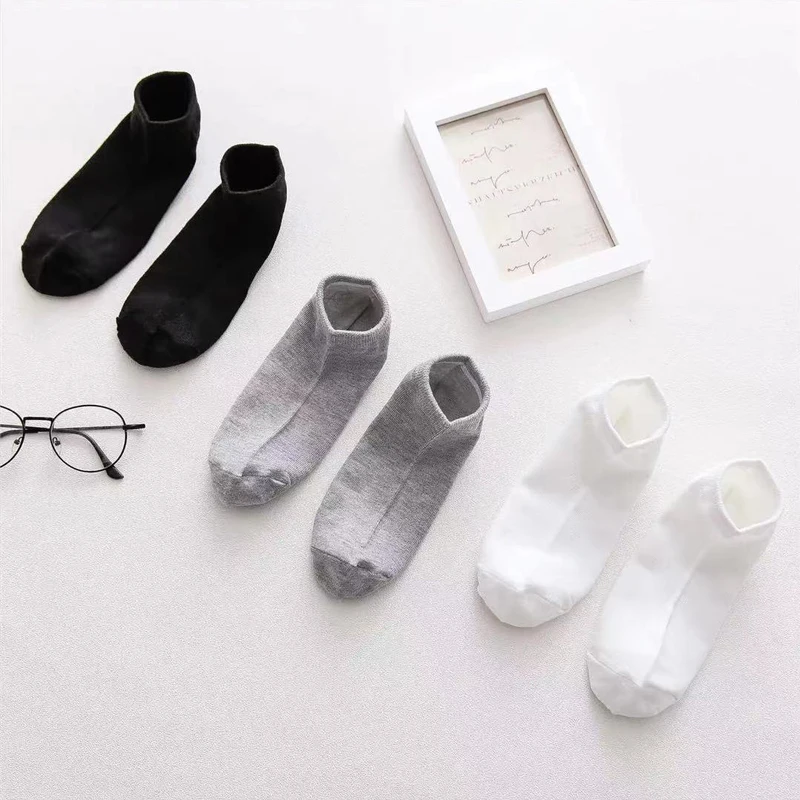 10/20/30Pairs Men's Socks Ankle Socks White Black Breathable Comfy Sweat-absorbing Boat Socks Unisex Casual Solid Short Socks thumbnail 2
