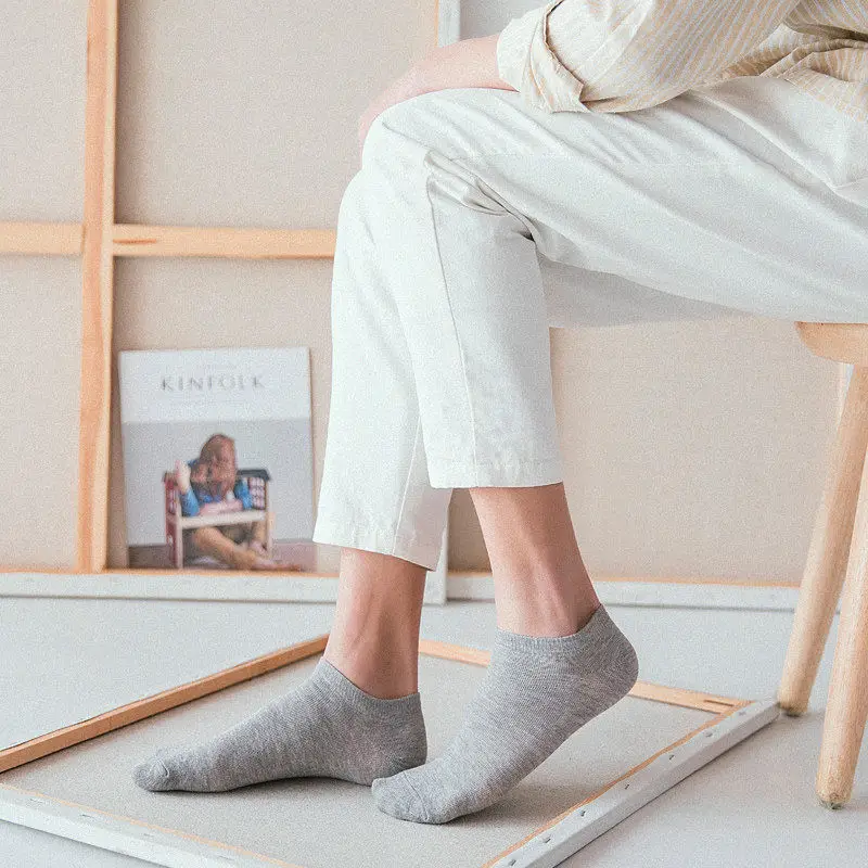 10/20/30Pairs Men's Socks Ankle Socks White Black Breathable Comfy Sweat-absorbing Boat Socks Unisex Casual Solid Short Socks thumbnail 5