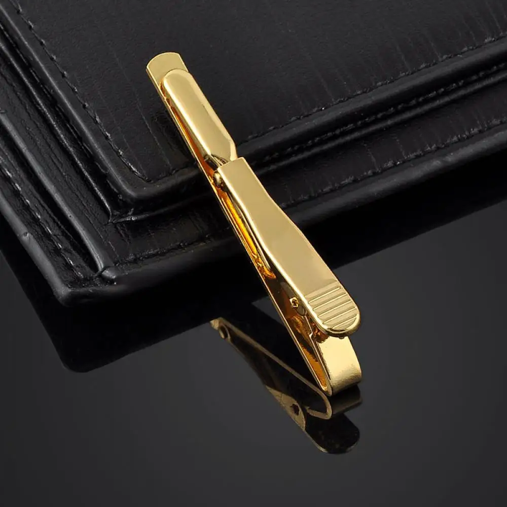 New Men Metal Silver Gold Simple Necktie Tie Bar Clasp Clip Clamp Pin Men Stainless Steel For Business Necktie Tie Clasps thumbnail 3