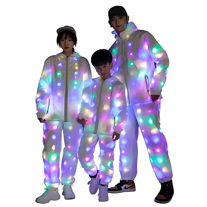 Glowing vest lumnious jacket with led lights Rave performance Dress for dancing man women night running led costume thumbnail 5